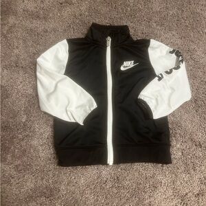 Nike kids Black & White Zip-Up Track Jacket